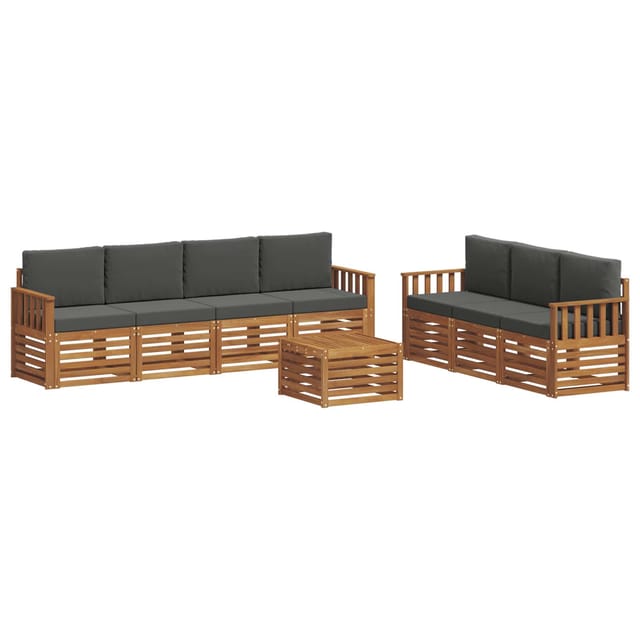 vidaXL Sofagarnituren 8 Tlg Natur und Anthrazit Massivholz Akazie 3374482