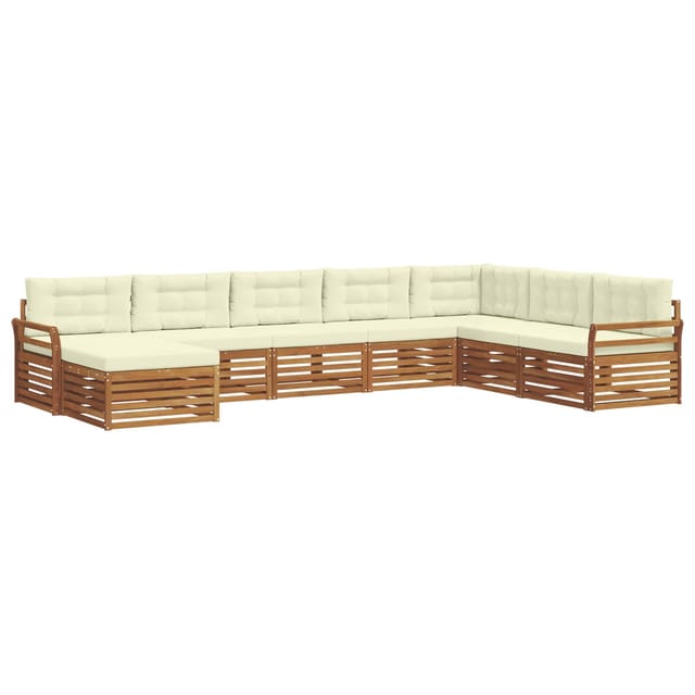 vidaXL Sofagarnituren 8 Tlg Natur und Creme Massivholz Akazie 3373940