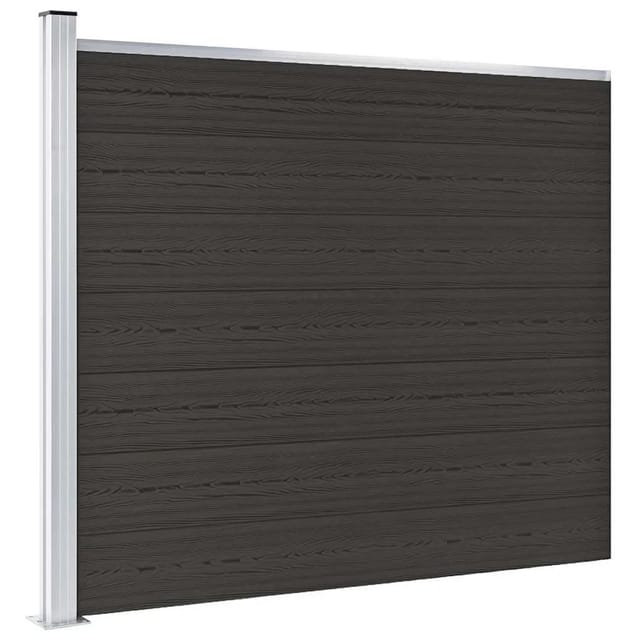 vidaXL Zaunelement WPC 175x146 cm Schwarz 148985