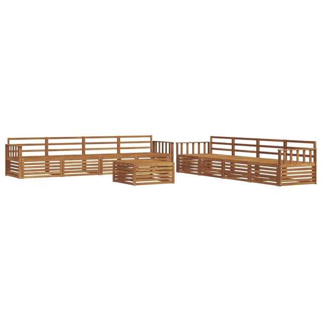 vidaXL Outdoor-Sofagarnitur 9-Tlg Natur 3373209