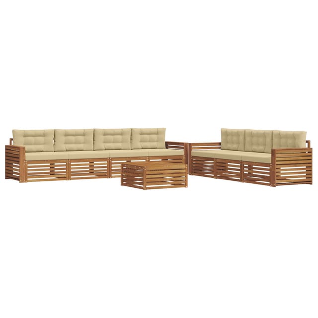 vidaXL Outdoor-Sofagarnitur mit Kissen 8-Tlg Natur und Beige 3373148