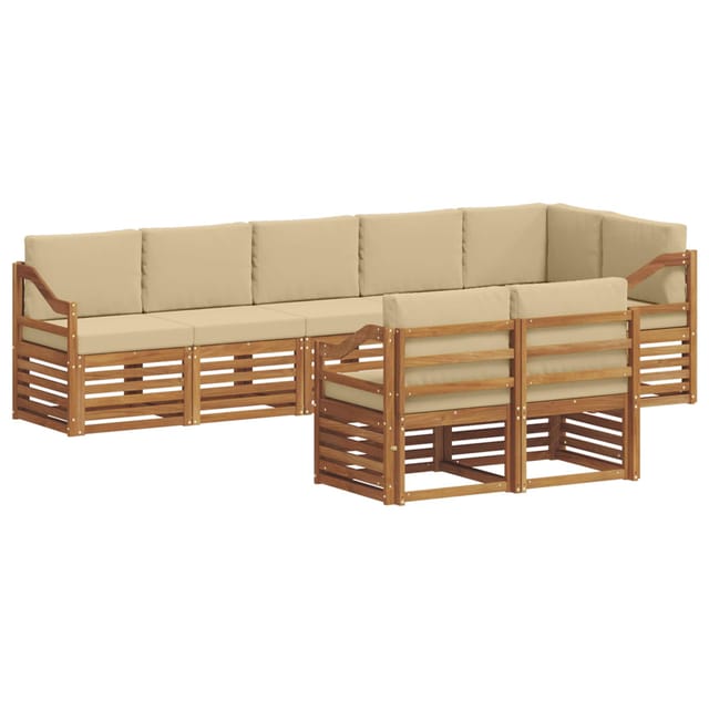 vidaXL Sofagarnituren 8 Tlg Natur und Beige Massivholz Akazie 3375028