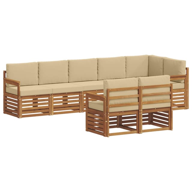 vidaXL Sofagarnituren 8 Tlg Natur und Beige Massivholz Akazie 3374998