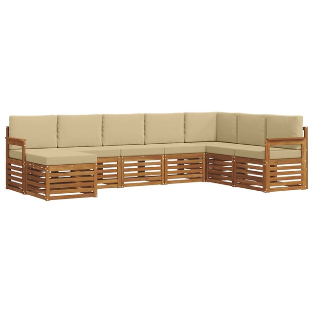 vidaXL Sofagarnituren 8 Tlg Natur und Beige Massivholz Akazie 3375278