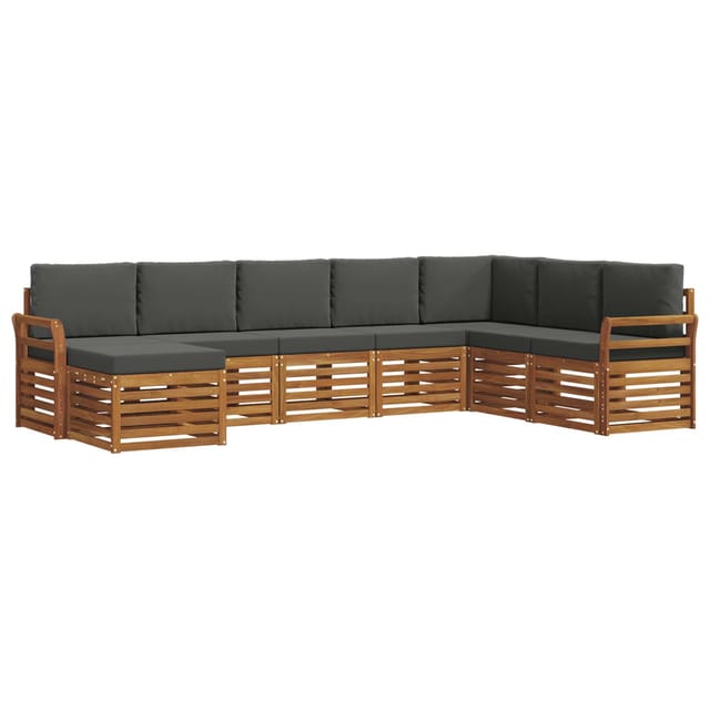 vidaXL Sofagarnituren 8 Tlg Natur und Anthrazit Massivholz Akazie 3375292