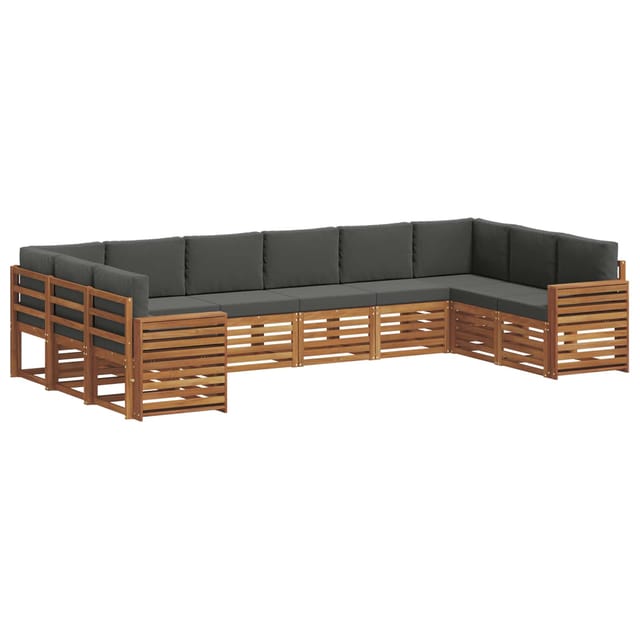 vidaXL Sofagarnituren 10 Tlg Natur und Anthrazit Massivholz Akazie 3375567