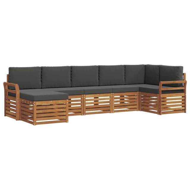 vidaXL Sofagarnituren 7 Tlg Natur und Anthrazit Massivholz Akazie 3375172