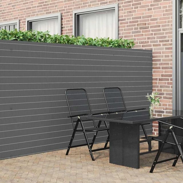 vidaXL Gartenzaun Doppelseitig Grau 1,8x3 m PVC 42002622