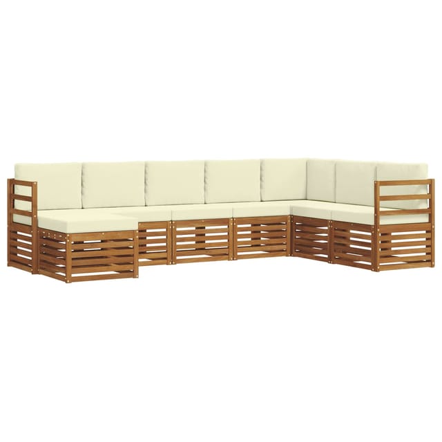 vidaXL Sofagarnituren 8 Tlg Natur und Creme Massivholz Akazie 3375270