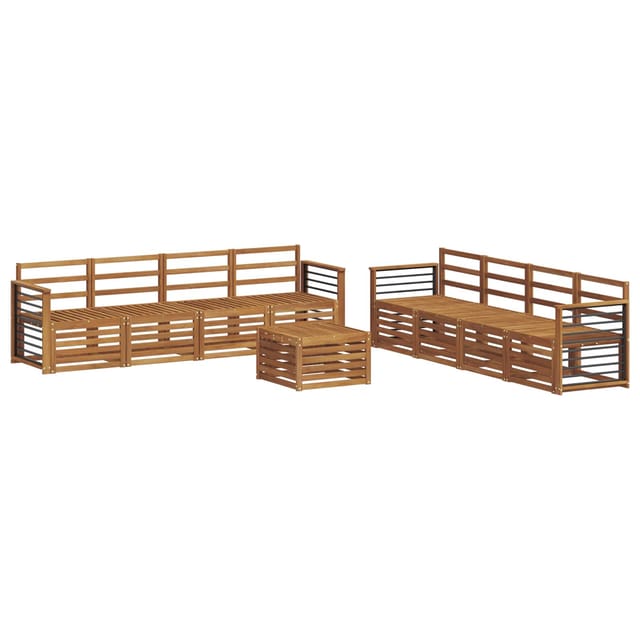 vidaXL Sofagarnituren 9 Tlg Natur Massivholz Akazie 3374579