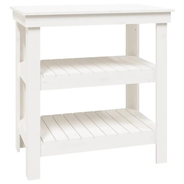 vidaXL Werkbank Weiß 78,5x50x80 cm Massivholz Kiefer 823640