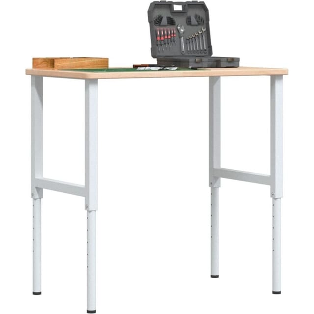 vidaXL Werkbank 100x60x71,5-98 cm Massivholz Eiche Rechteckig 3309700