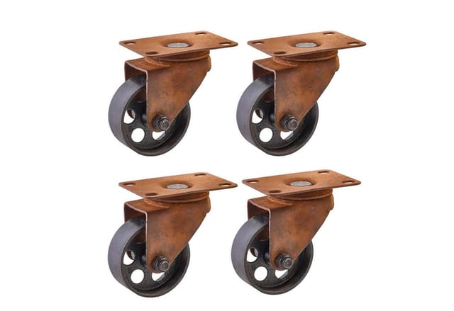 SOTECH 4er Set Möbelrolle ROSTOCK Ø70 mm Rostoptik