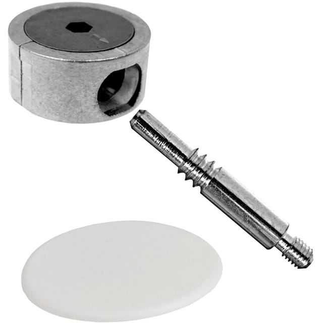 SOTECH Eckverbinder FUERTE 64 mm Metall mit Weißer Kunststoffabdeckung