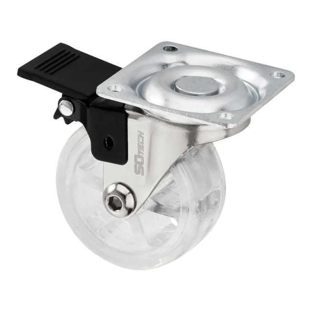 SOTECH Lenkrolle RAPID Ø50 mm Transparent Belastbar Bis 35 Kg mit Bremse