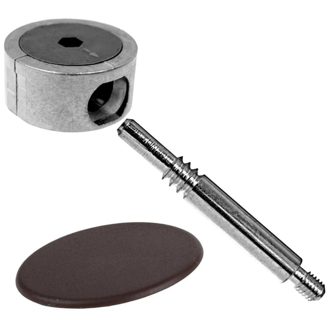 SOTECH Eckverbinder FUERTE 84 mm Metall mit Brauner Kunststoffabdeckung