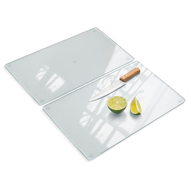 Tulup Schneidebrett Milchglas Schneidebrett 2 Stück 30x52 Rechteckige Schneidebretter Schneidebrett Mattoptik
