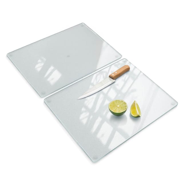 Tulup Schneidebrett Schneidebrett Mattoptik 2 Stück 40x52 Rechteckige Schneidebretter Rutschfestes Glasschneidebrett Matt