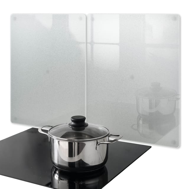 Tulup Herdabdeckplatte Abdeckplatte Ceranfeld 2 Stück 40x52 cm Rechteckig Herdabdeckplatte Kochfeld Schutzplatte Satiniertes Glas Herdabdeckung