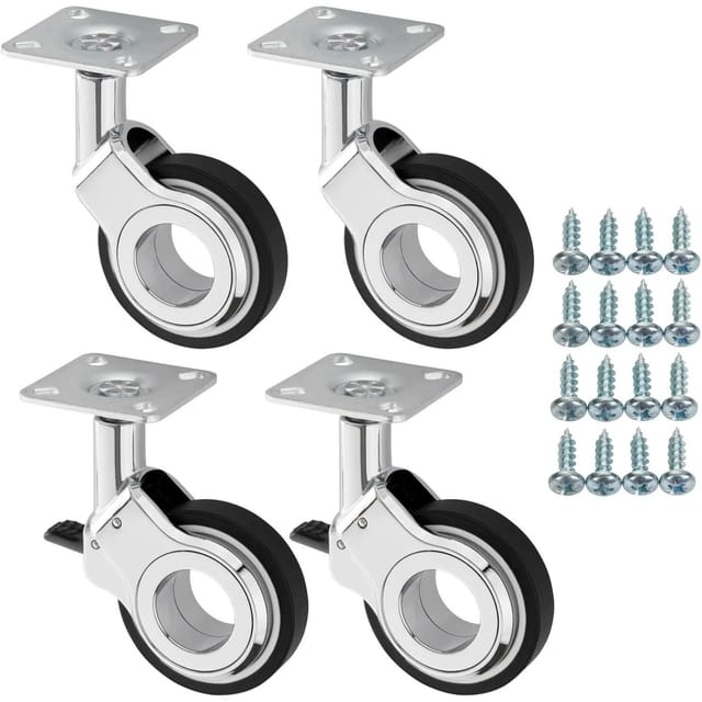 SOTECH SET Möbelrolle BERLIN Ø60 mm Schwarz inkl. Schraubenset