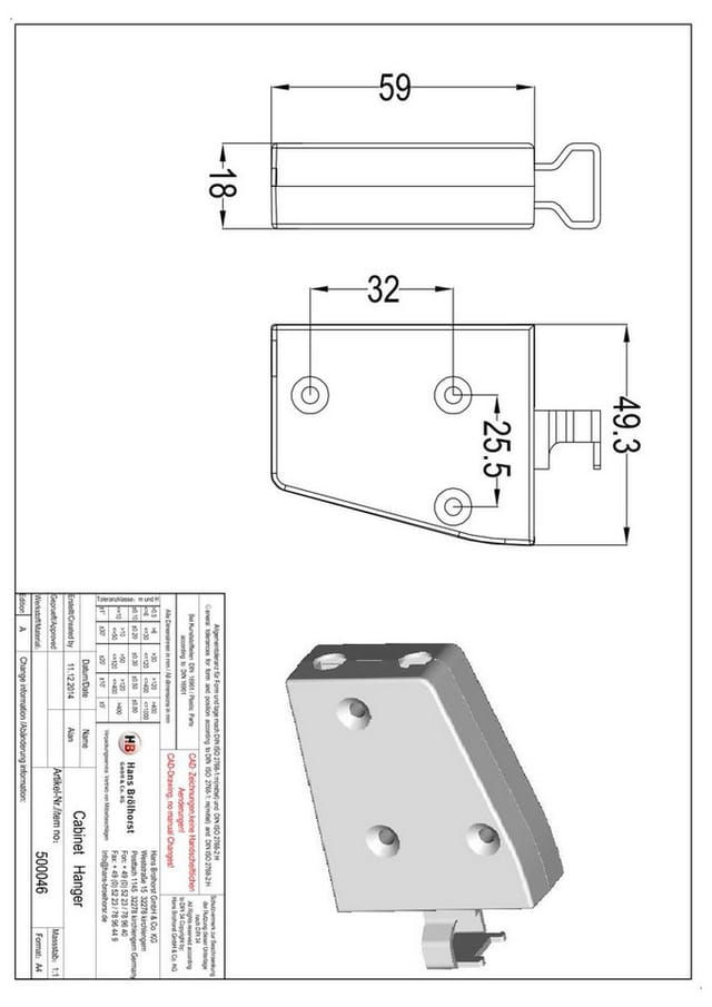 SOTECH Schrankaufhänger Set Weiß Tragkraft 120 kg