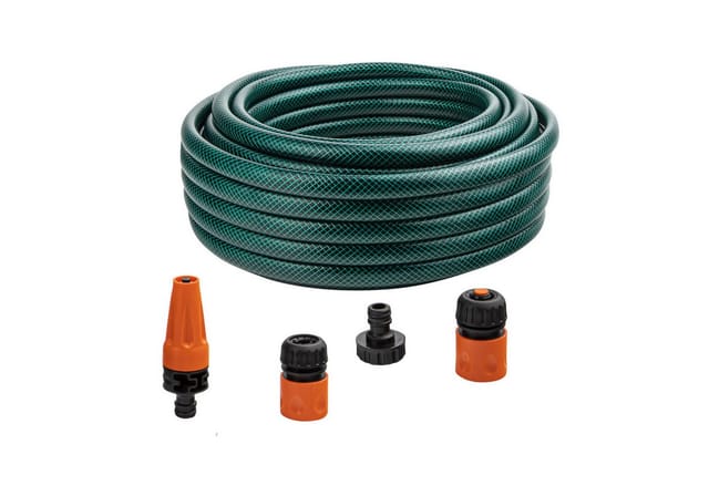 Westfalia Gartenschlauch 20 m 1/2 Zoll Gummi Inklusive Spritze