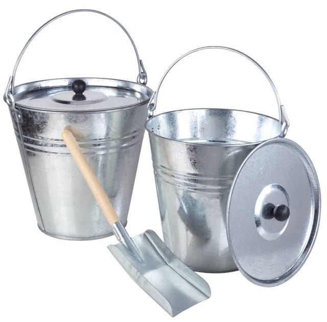 Westfalia Zinkeimer-Set 5-Teilig Verzinkt aus Metall Silber