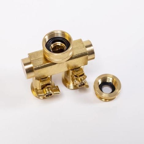 Westfalia Wasserverteiler 2 Wege AuSSEngewinde 3/4 Metall Gold