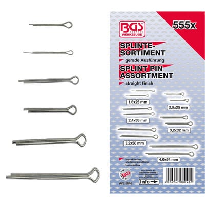 Westfalia Splinte-Sortiment Metall Silber 1,6 - 4,0 mm 555 Teile