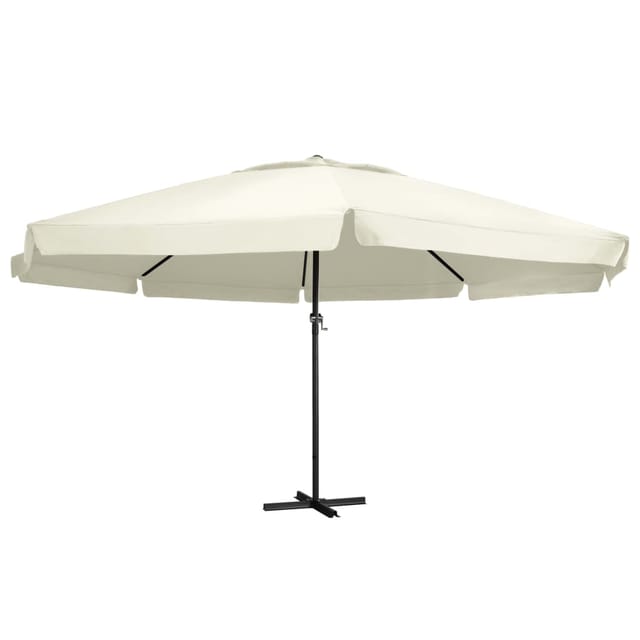 vidaXL Sonnenschirm mit Aluminium-Mast 600 cm Sandweiß 47370