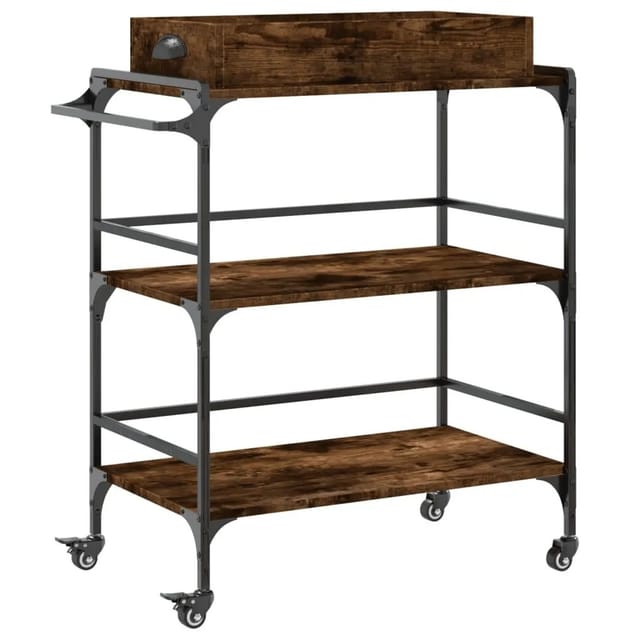 vidaXL Küchenwagen Räuchereiche 81,5x41x92,5 cm Holzwerkstoff 842343