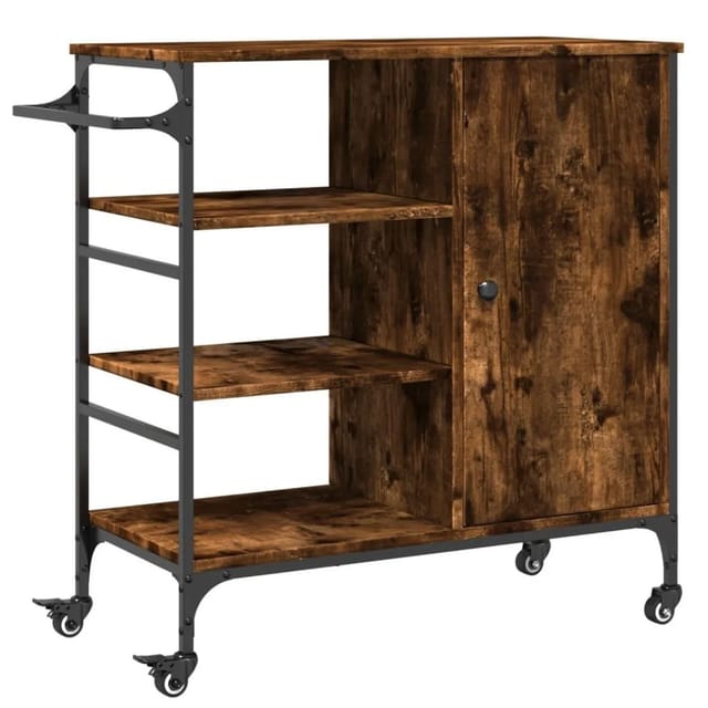 vidaXL Küchenwagen Räuchereiche 87,5x38,5x84,5 cm Holzwerkstoff 842388
