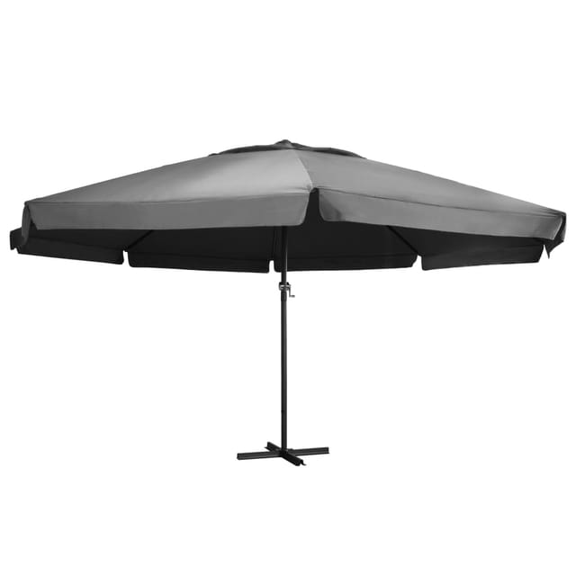 vidaXL Sonnenschirm mit Aluminium-Mast 600 cm Anthrazit 47372