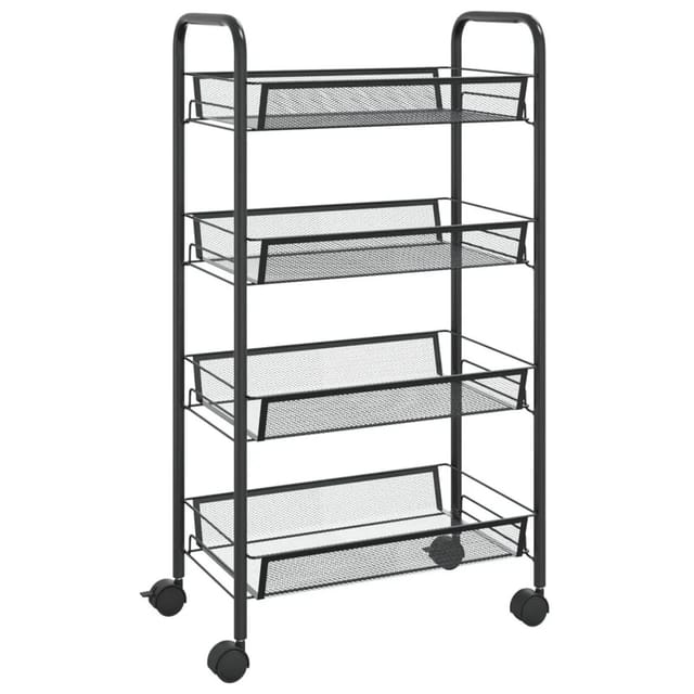 vidaXL Küchenwagen 4 Etagen Schwarz 46x26x85 cm Eisen 336325