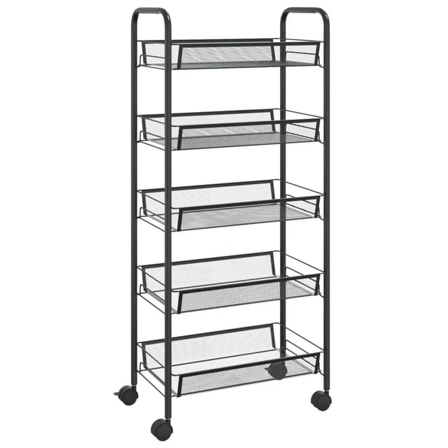vidaXL Küchenwagen 5 Etagen Schwarz 46x26x105 cm Eisen 336328