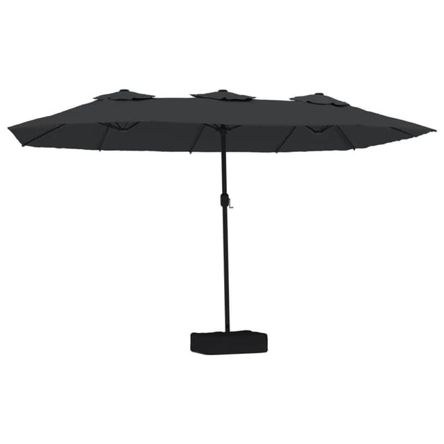 vidaXL Doppel-Sonnenschirm Schwarz 449x265 cm 362951
