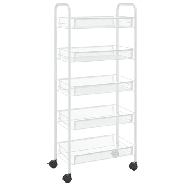 vidaXL Küchenwagen 5 Etagen Weiß 46x26x105 cm Eisen 336329