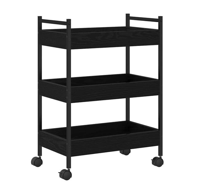 vidaXL Küchentrolley Schwarz Eichen-Optik 50 x 30 x 70 cm 869110