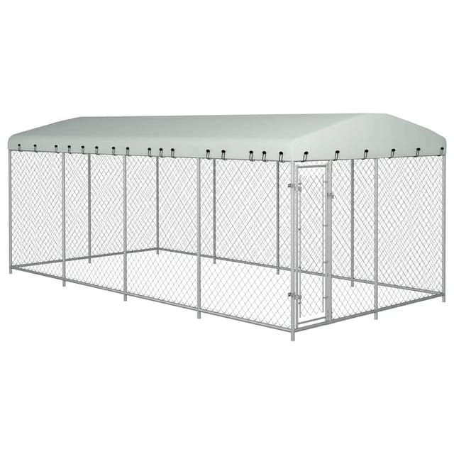 vidaXL Outdoor-Hundezwinger mit Überdachung 7,6x3,8x2,3 m 144937
