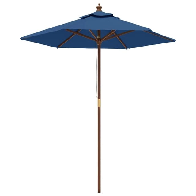 vidaXL Sonnenschirm mit Holzmast Azurblau 196x231 cm 363166