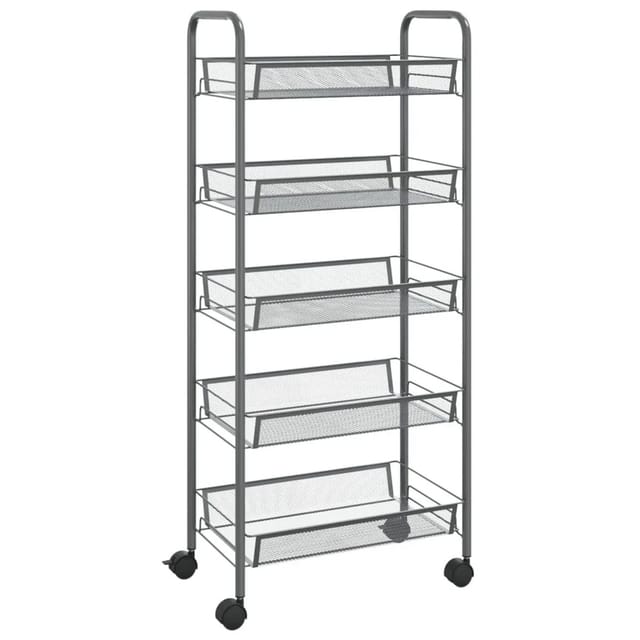 vidaXL Küchenwagen 5 Etagen Grau 46x26x105 cm Eisen 336330