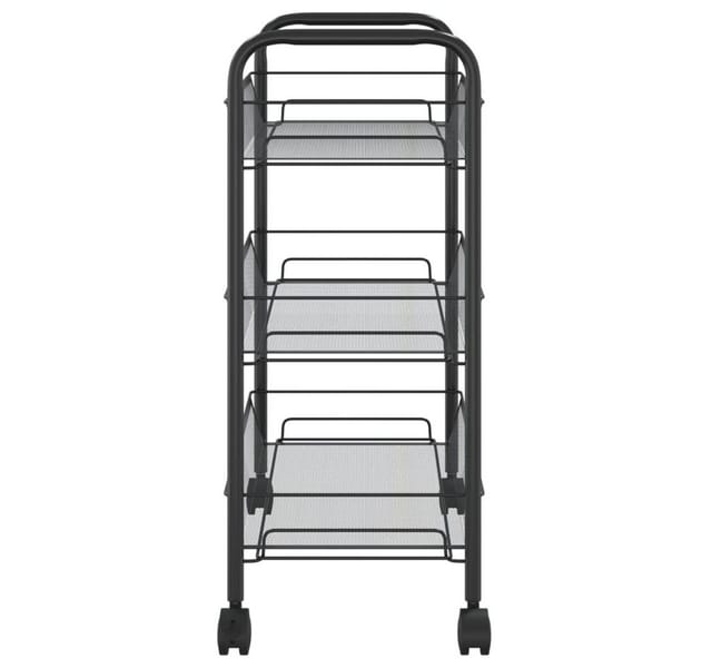 vidaXL Küchenwagen 3 Etagen Schwarz 46x26x64 cm Eisen 336322
