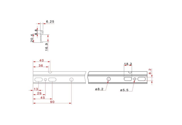 SOTECH Schrankaufhängeschiene Länge 250 mm
