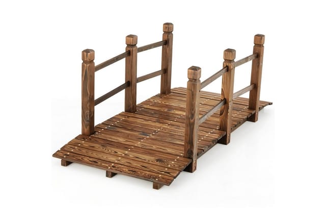 Costway Teichbrücke Zierbrücke bis 180 kg Belastbar 150 x 67 x 55 cm