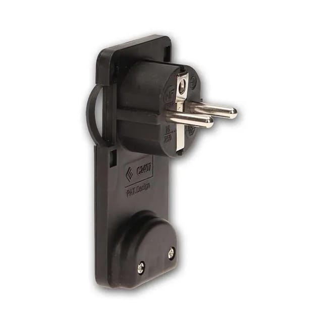 world-trading-net Schutzkontakt-Stecker WTN-FlatPlug Schwarz 230V 16A