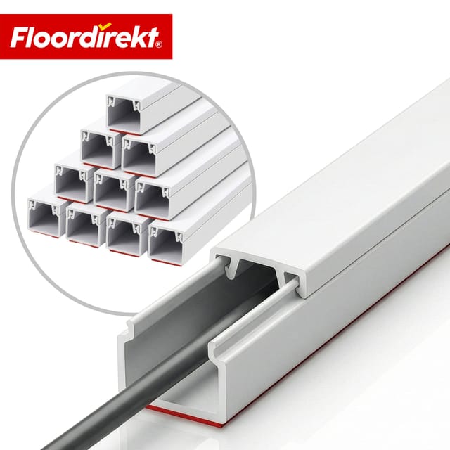 Floordirekt Kabelkanal Oskar Kabelleiste Selbstklebend 10 x 1 m Weiß 25 x 16 mm