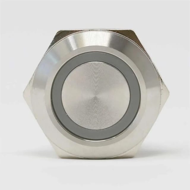 BLANKO Edelstahl Vollmetall-Taster 19mm 1-polig Beleuch