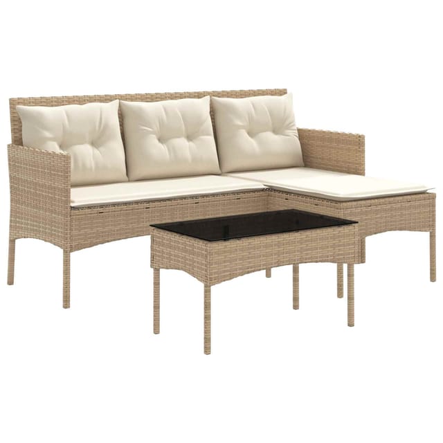 vidaXL Gartensofa-Set mit Kissen 2-Tlg Poly-Rattan 4103807