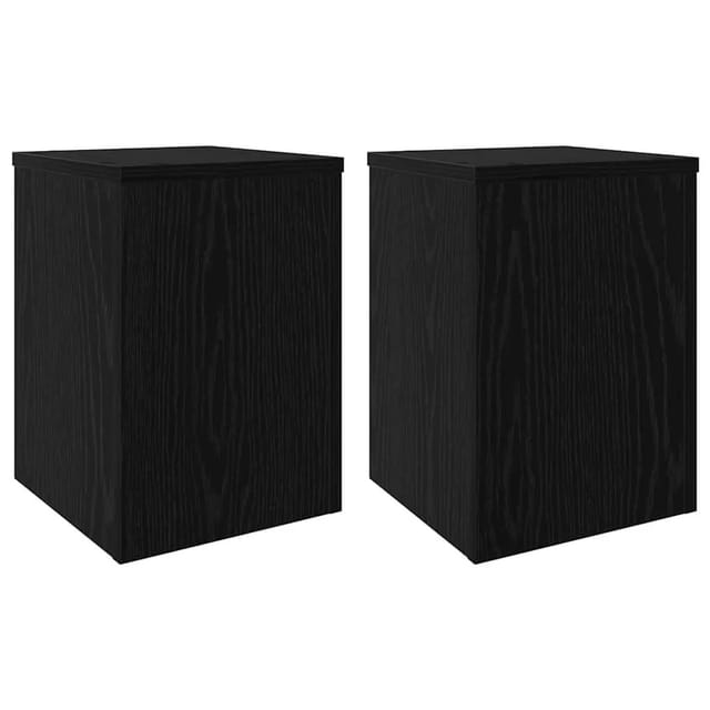 vidaXL Pflanzenständer 2 Stk Schwarz Eichen-Optik 25 x 25 x 35 cm 869230