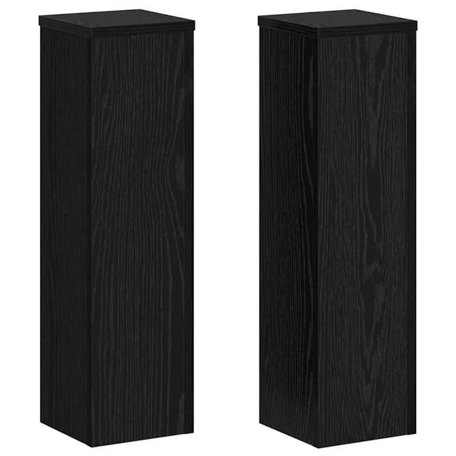 vidaXL Pflanzenständer 2 Stk Schwarz Eichen-Optik 17 x 17 x 60 cm 869233